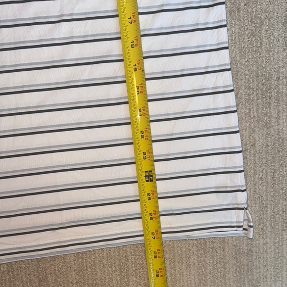 G/FORE Navy White Stripe Performance Polo Men's Small Golf Shirt Stretch Shirt - Picture 7 of 13